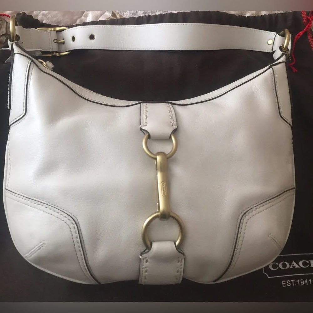 Coach Hamilton Winter White Leather Hobo 11544, Rare & Hard To Find